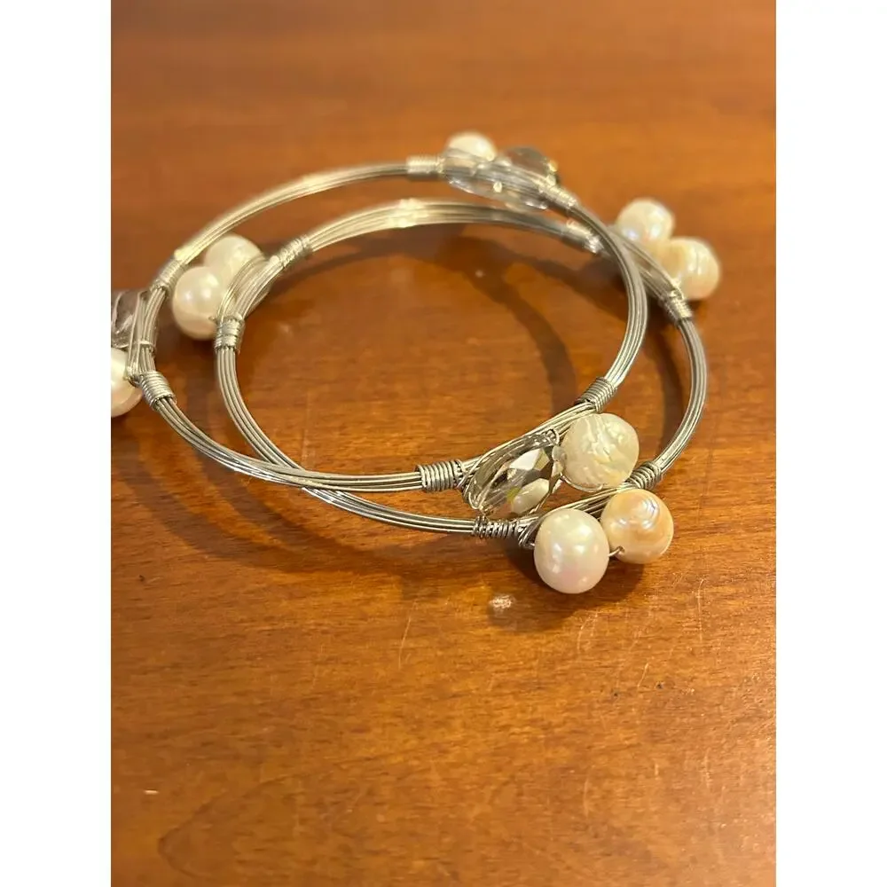 Custom Authentic Baroque Pearl Stackable Bracelet Set of 2